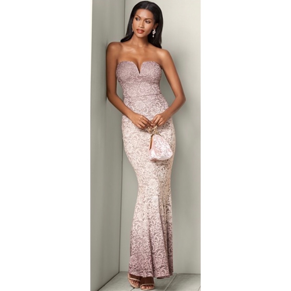 OMBRE LACE LONG DRESS